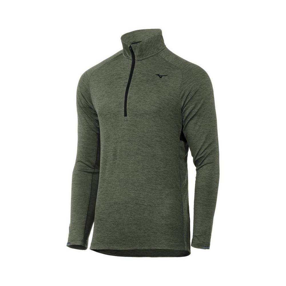 Blusa Mizuno Alpha Half Zip - Homem - Verdes - ZNULM9075